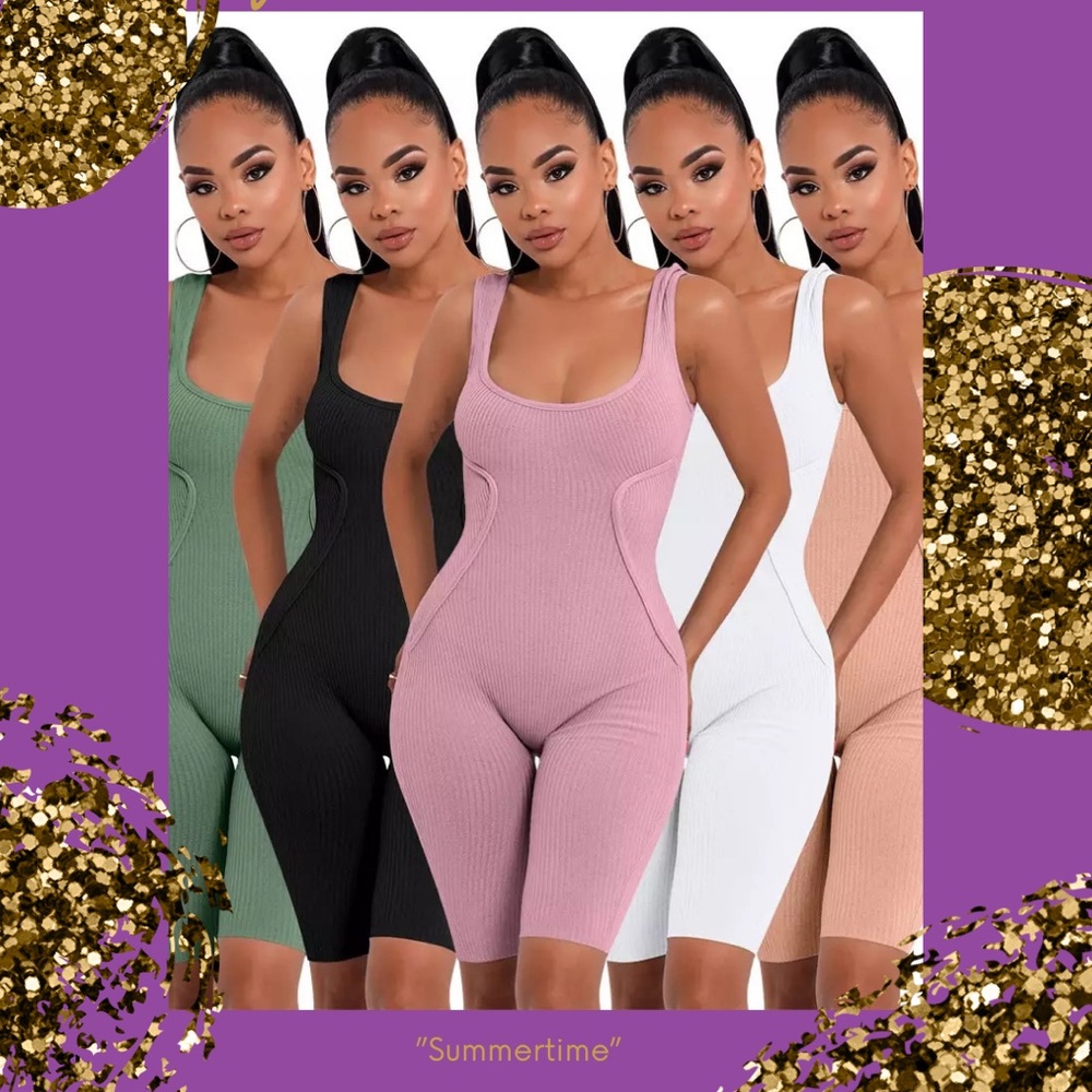Hot, new women’s ribbed, bodycon romper - Picture 1 of 2